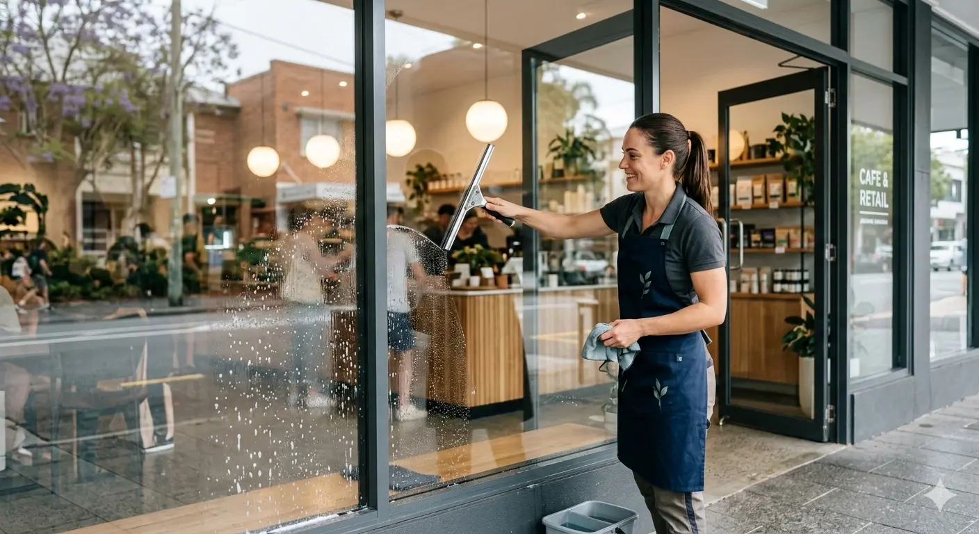 Australian Women Shopfront Window Cleaning Brisbane
